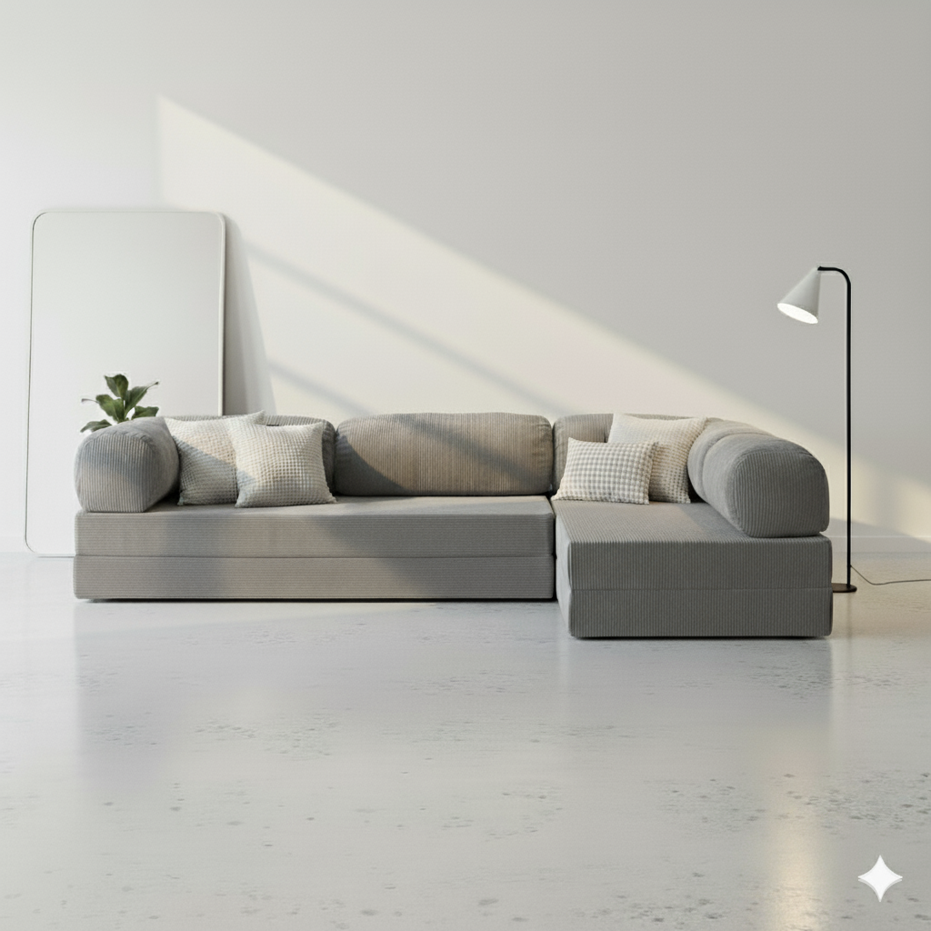 Divano Angolare Aperto - Grigio