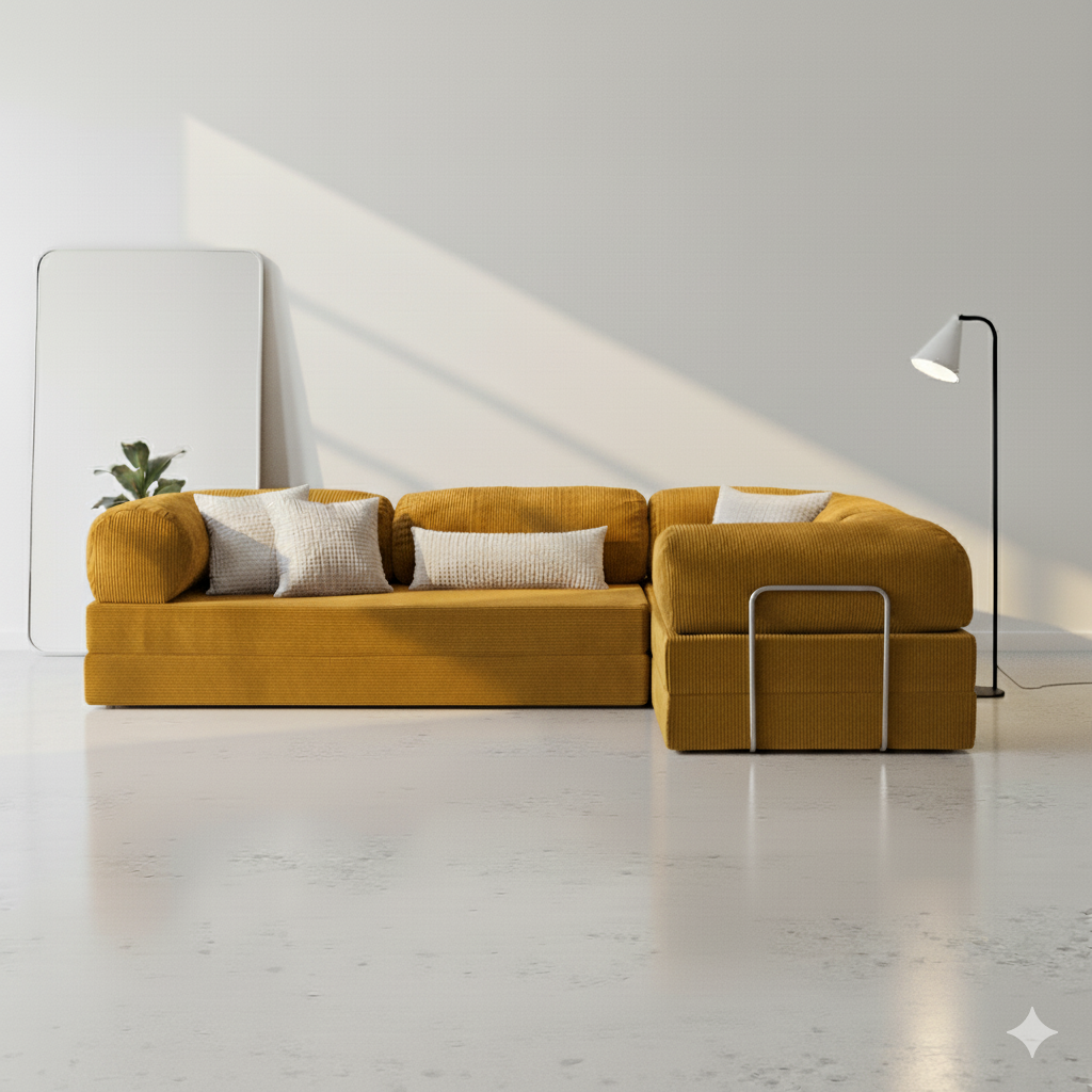 Divano Angolare Lego - Giallo Senape