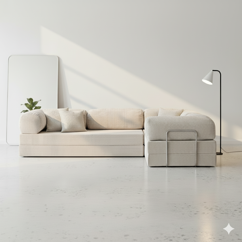 Divano Angolare Lego - Bianco Crema
