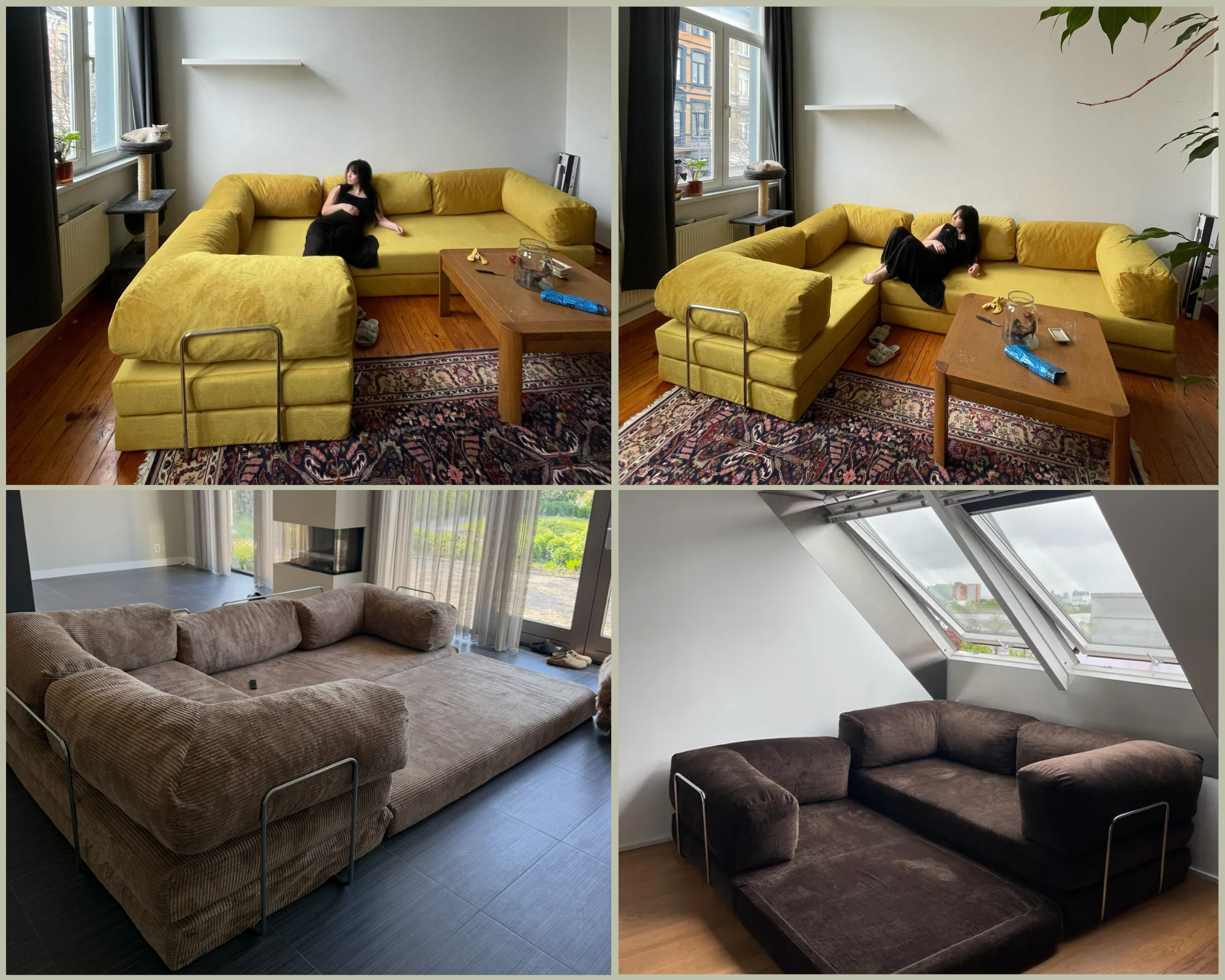 Divano Angolare Aperto - Fucsia