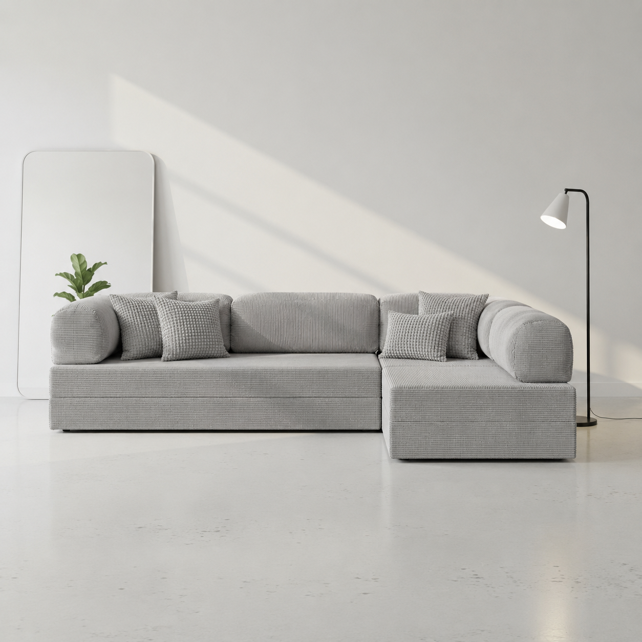 Divano Angolare Aperto - Grigio