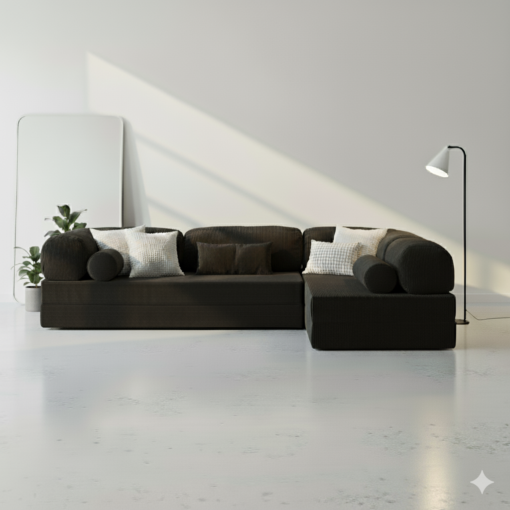 Divano Angolare Aperto - Nero