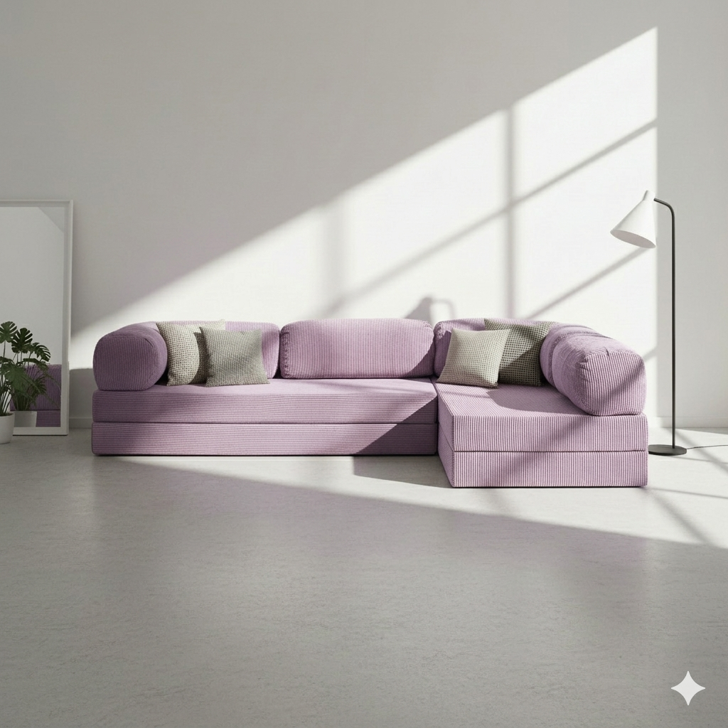 Divano Angolare Aperto - Viola