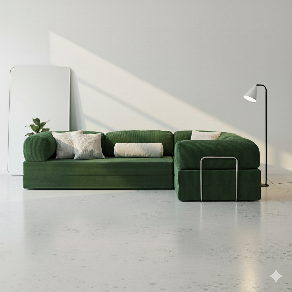 Divano Angolare Lego - Verde Smeraldo